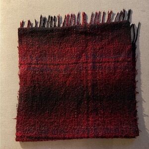 Red and Black Fringed Scarf